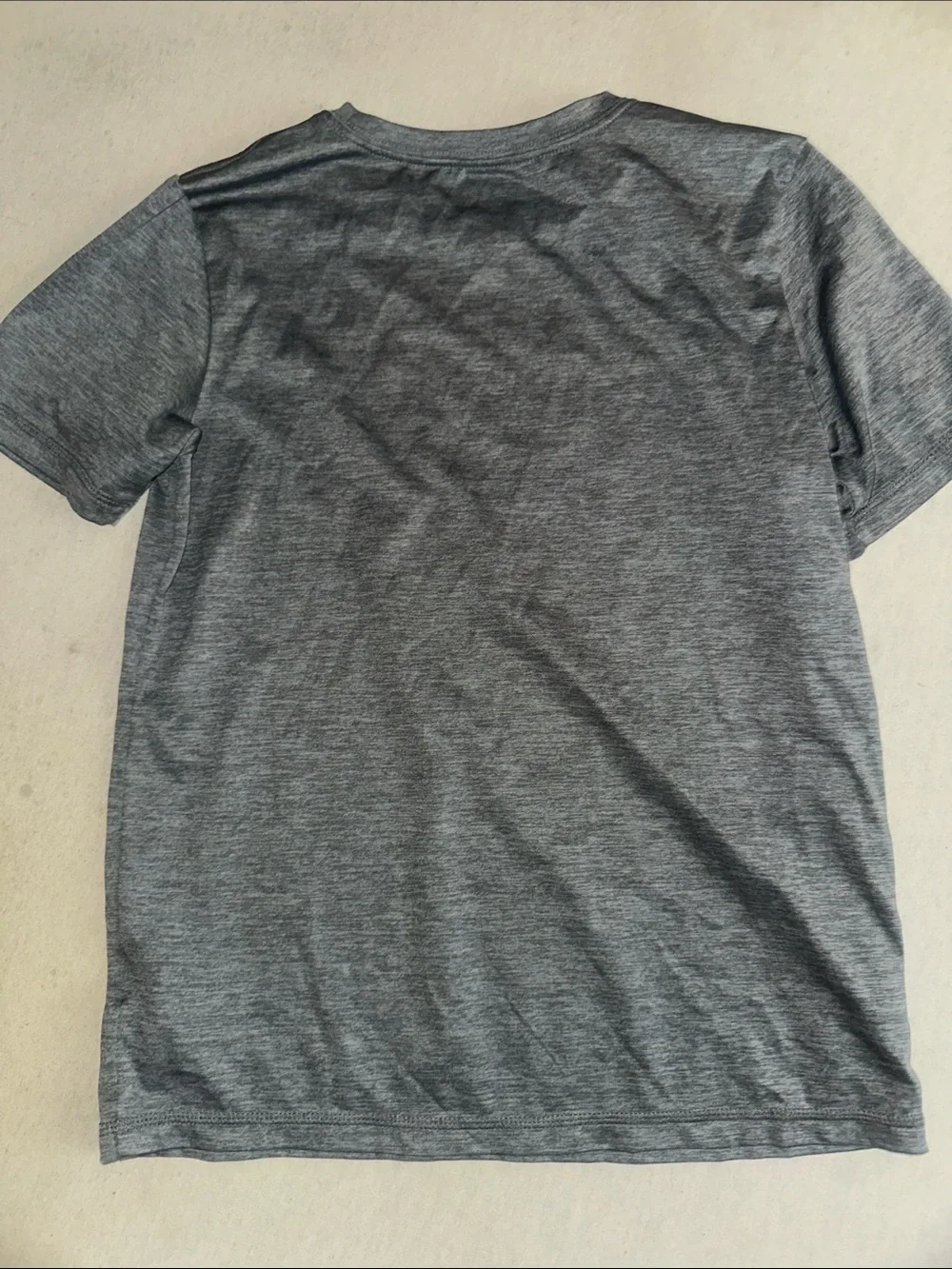 Kids Size M adidas Gray Short Sleeve Tee with Yellow Logo Rashguard